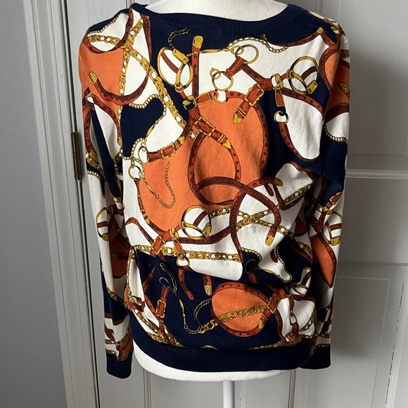 Talbots horse equestrian dressage cardigan sweater EUC L - Picture 6 of 11